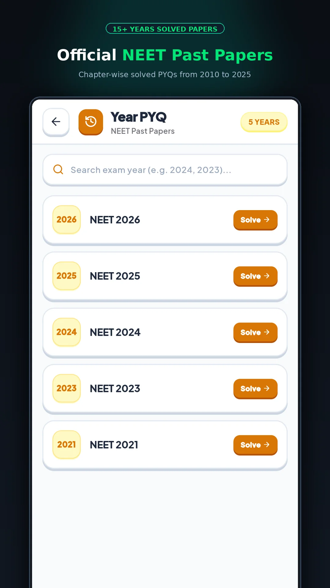 15+ Years Solved PYQ Bank Chapterwise