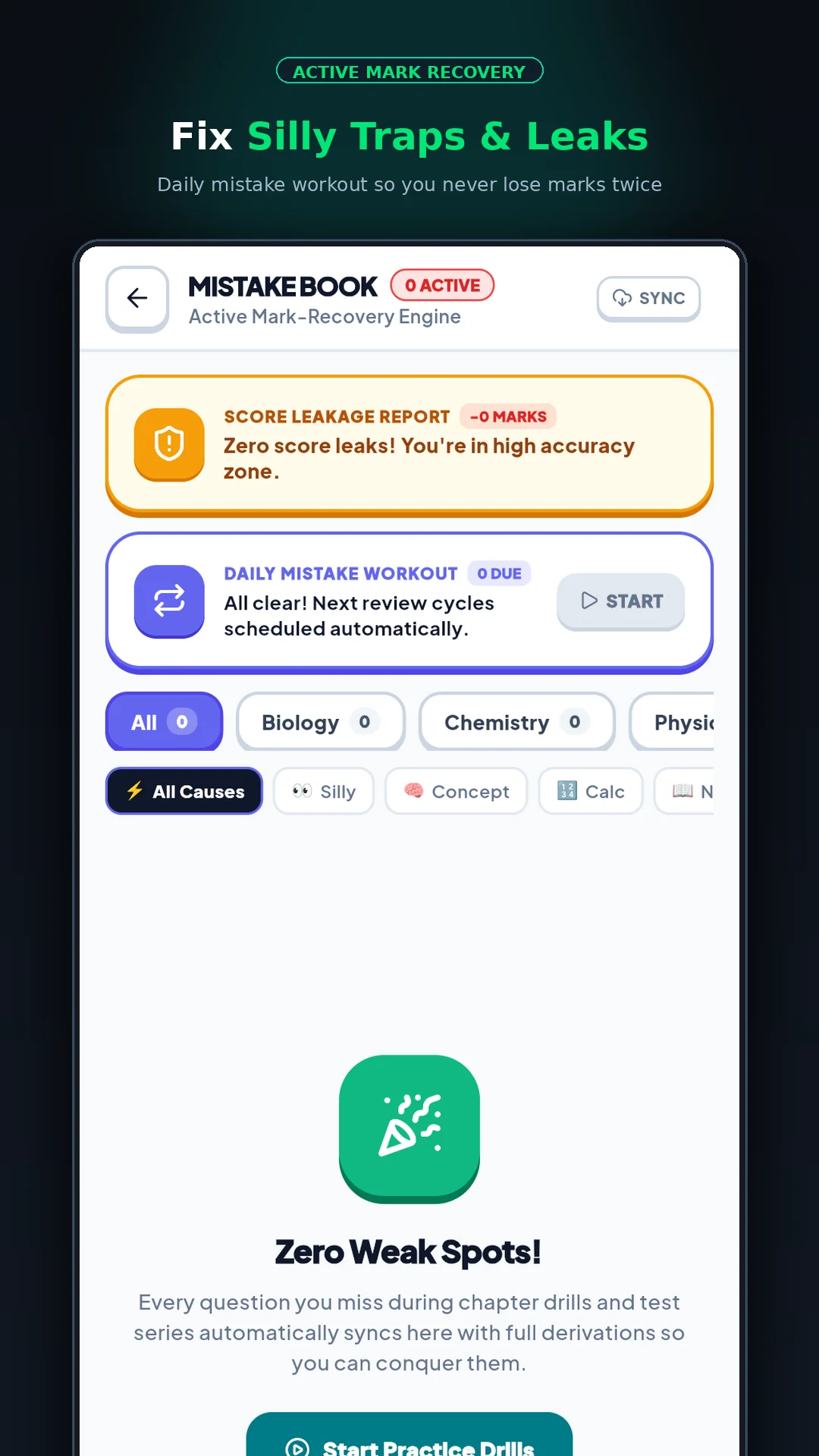 Smart Mistake Vault Error Recovery Screen
